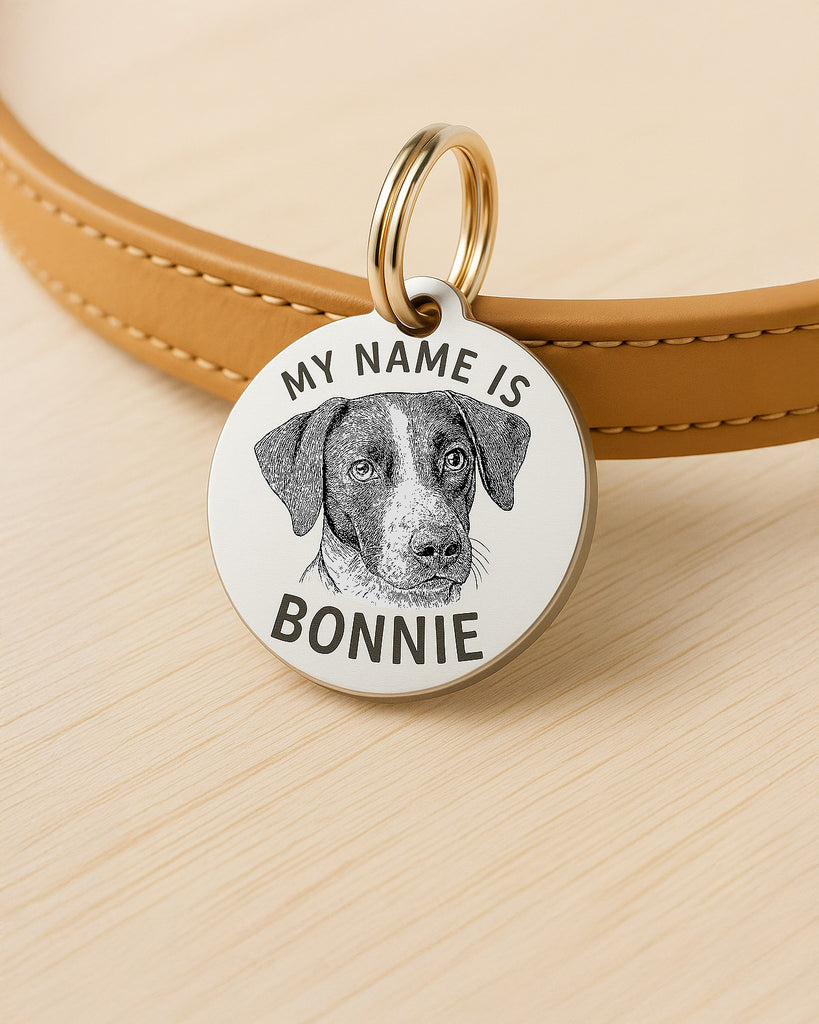 Round Pet Photo Tag